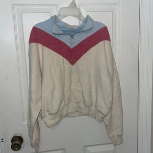 Adorable Sherpa cropped quarter zip sweater